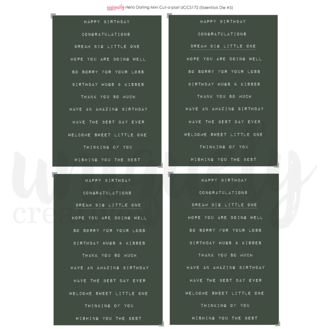 Uniquely Creative Cut-a-Part Sheet Mini Hello Darling