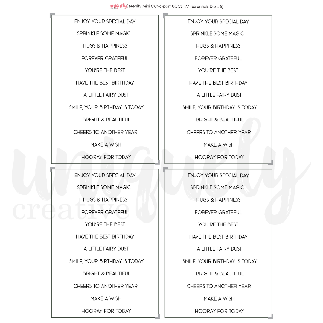 Uniquely Creative Cut-a-Part Sheet Mini - Serenity
