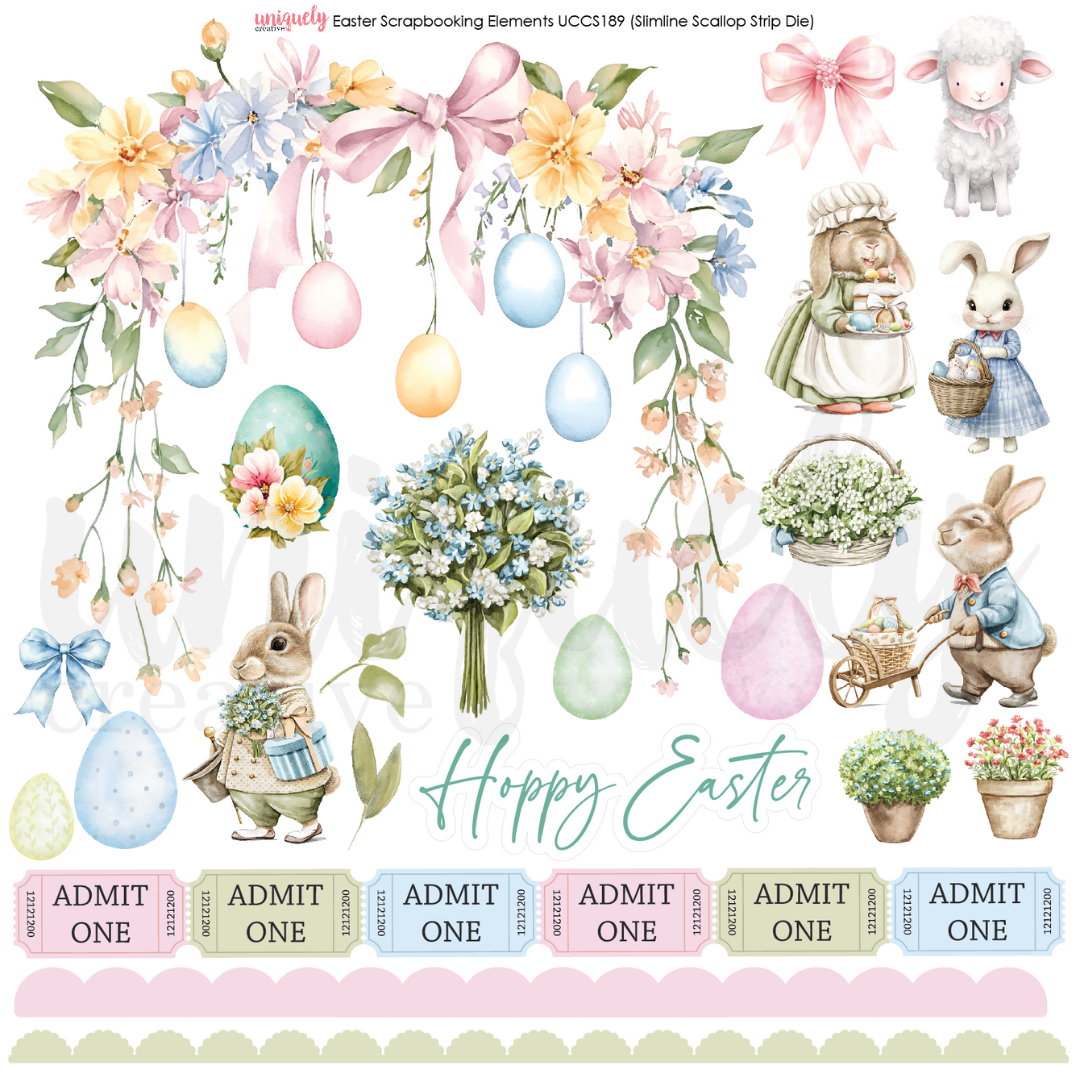 Uniquely Creative Cut-a-Part Sheet Easter Scrapbooking Elements