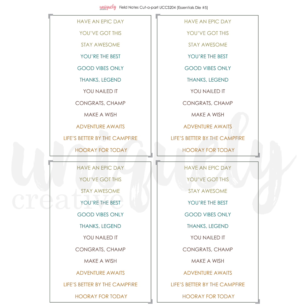 Uniquely Creative Cut-a-Part Sheet Mini - Field Notes