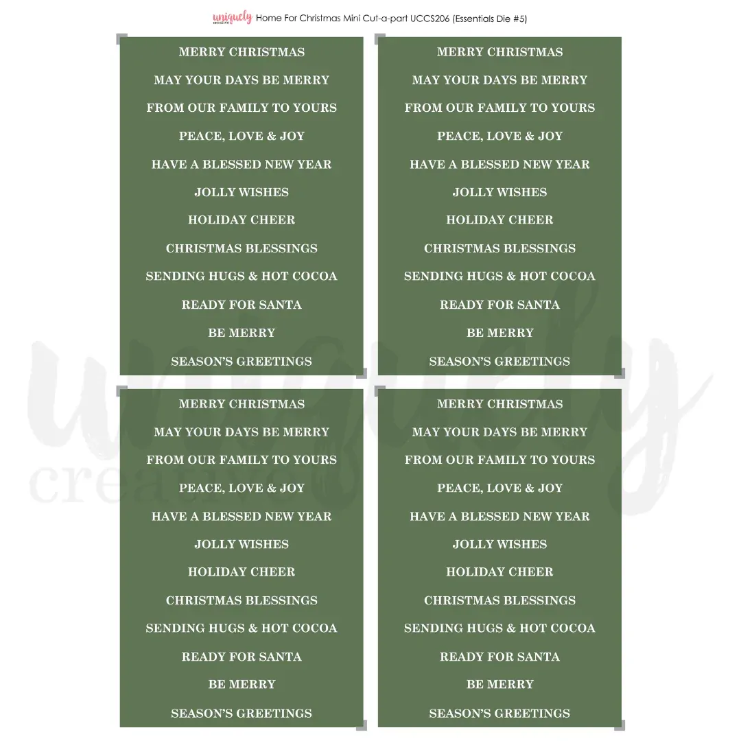 Uniquely Creative Cut-a-Part Sheet Mini - Home For Christmas