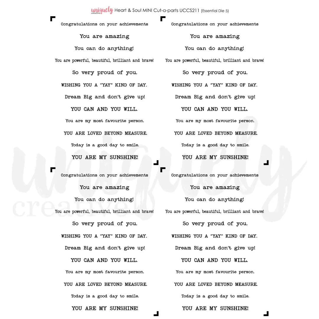 Uniquely Creative Cut-a-Part Sheet Mini - Heart & Soul