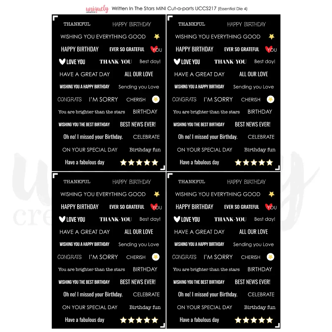 Uniquely Creative Cut-a-Part Sheet Mini - Written In The Stars