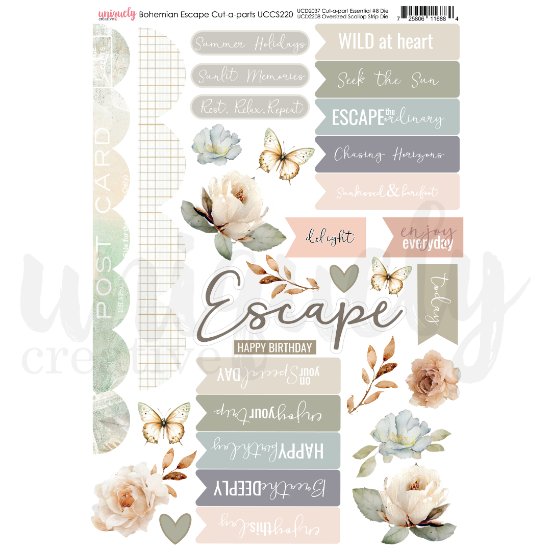 Uniquely Creative Cut-a-Part Sheet Bohemian Escape