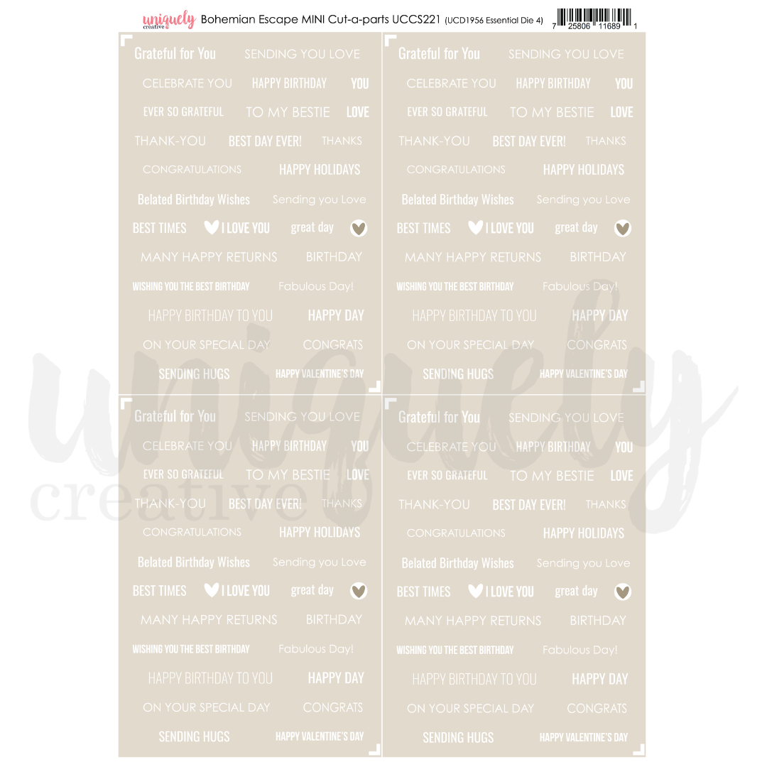 Uniquely Creative Cut-a-Part Sheet Mini - Bohemian Escape