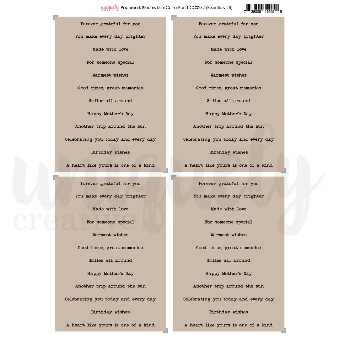 Uniquely Creative Cut-a-Part Sheet Mini - Paperbark Blooms