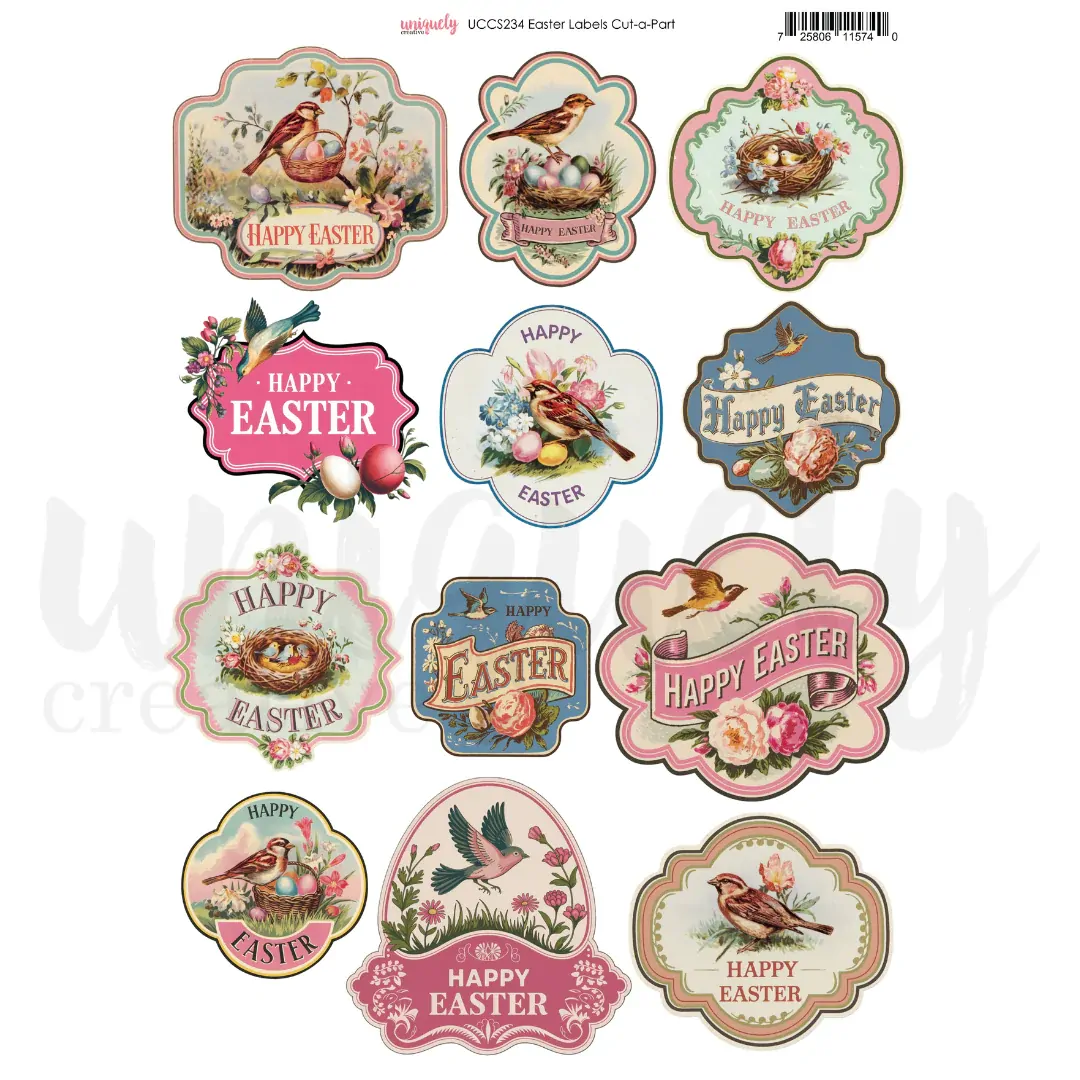 Uniquely Creative Cut-a-Part Sheet Easter Labels