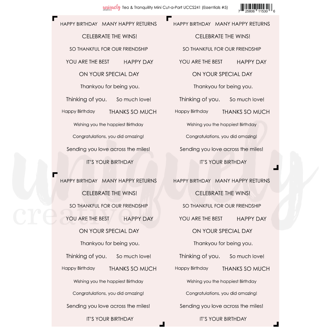 Uniquely Creative Cut-a-Part Sheet Mini - Tea & Tranquility