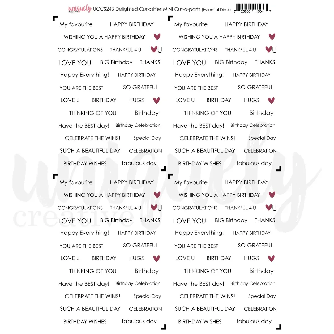 Uniquely Creative Cut-a-Part Sheet Mini - Delighted Curiosities