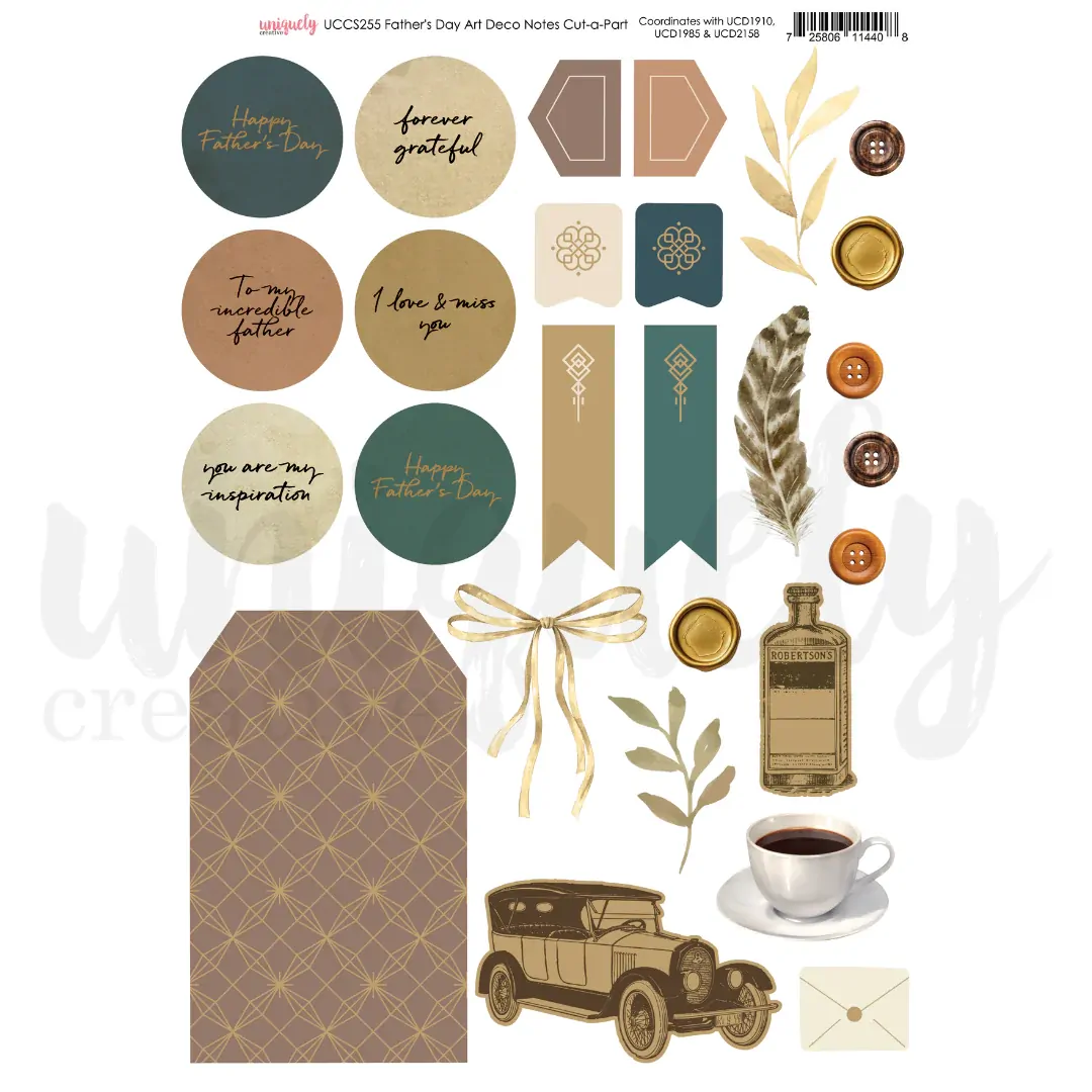 Uniquely Creative Cut-a-Part Sheet - Father's Day Art Deco Notes