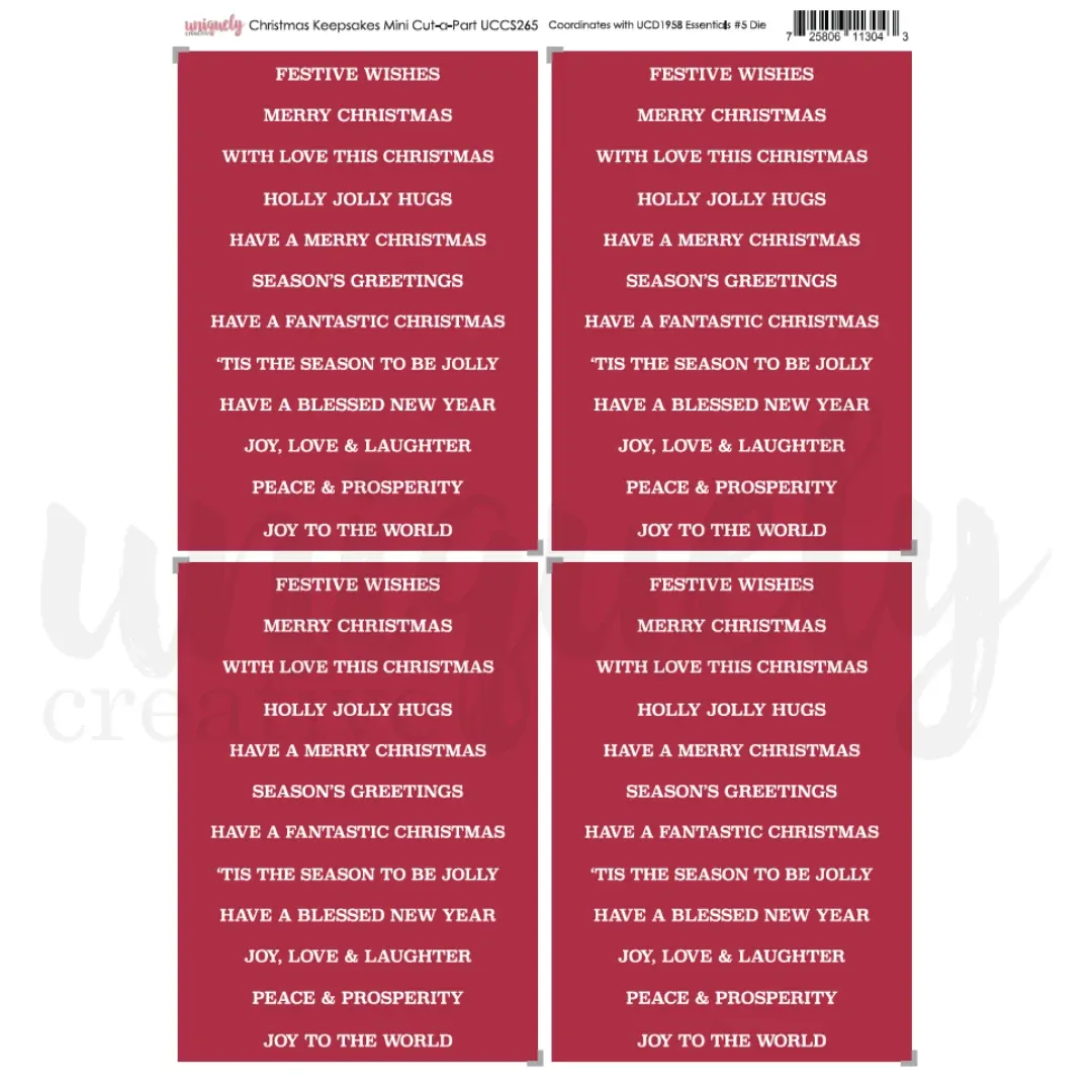 Uniquely Creative Cut-a-Part Sheet Mini - Christmas Keepsakes