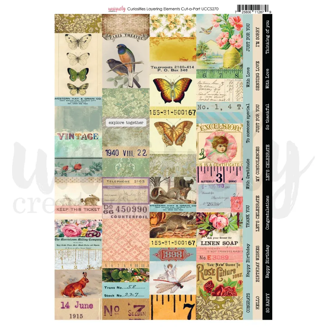 Uniquely Creative Cut-a-Part Sheet - Curiosities Layering Elements