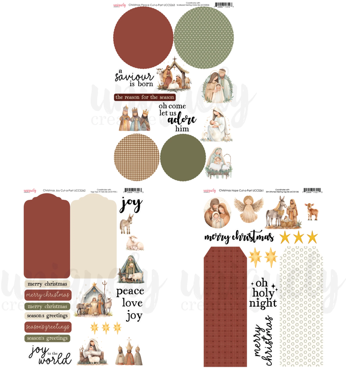 Uniquely Creative Cut-a-Part Sheet Bundle - Christmas Hope Joy Peace