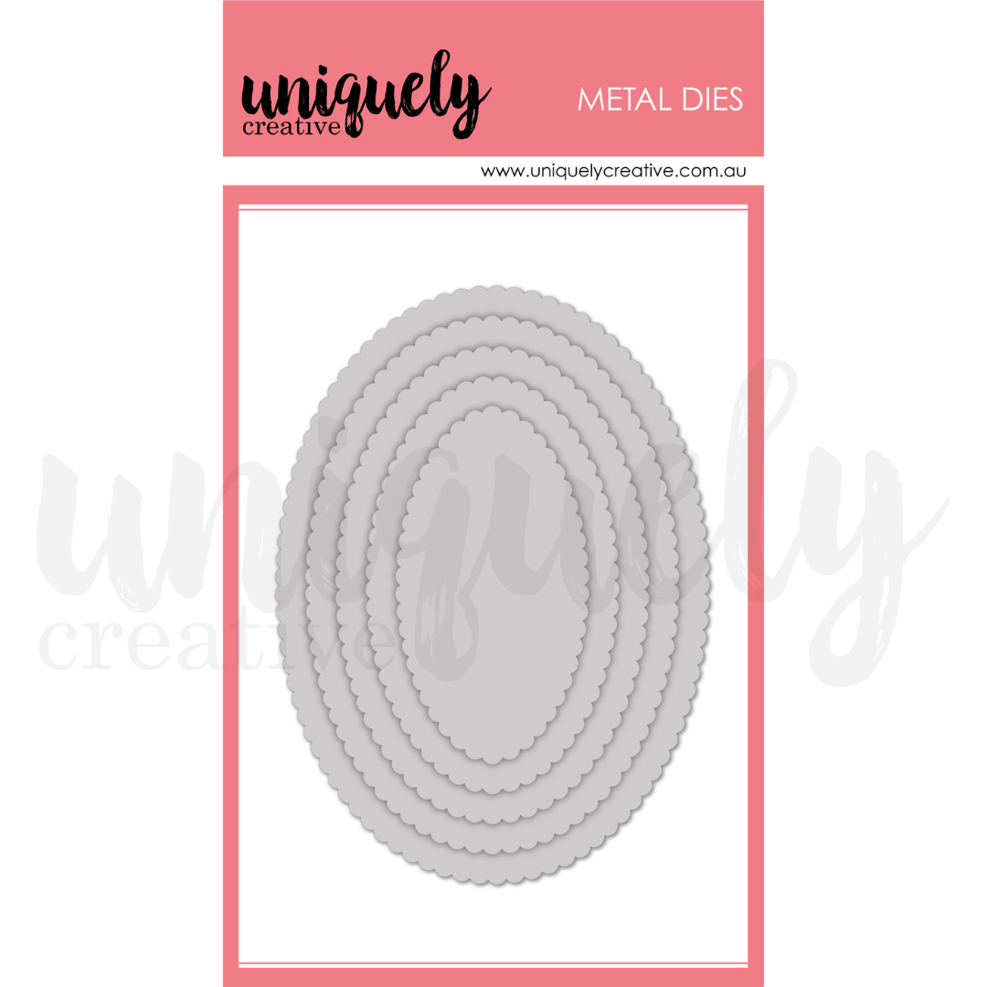 Uniquely Creative Die Scalloped Nesting Ovals
