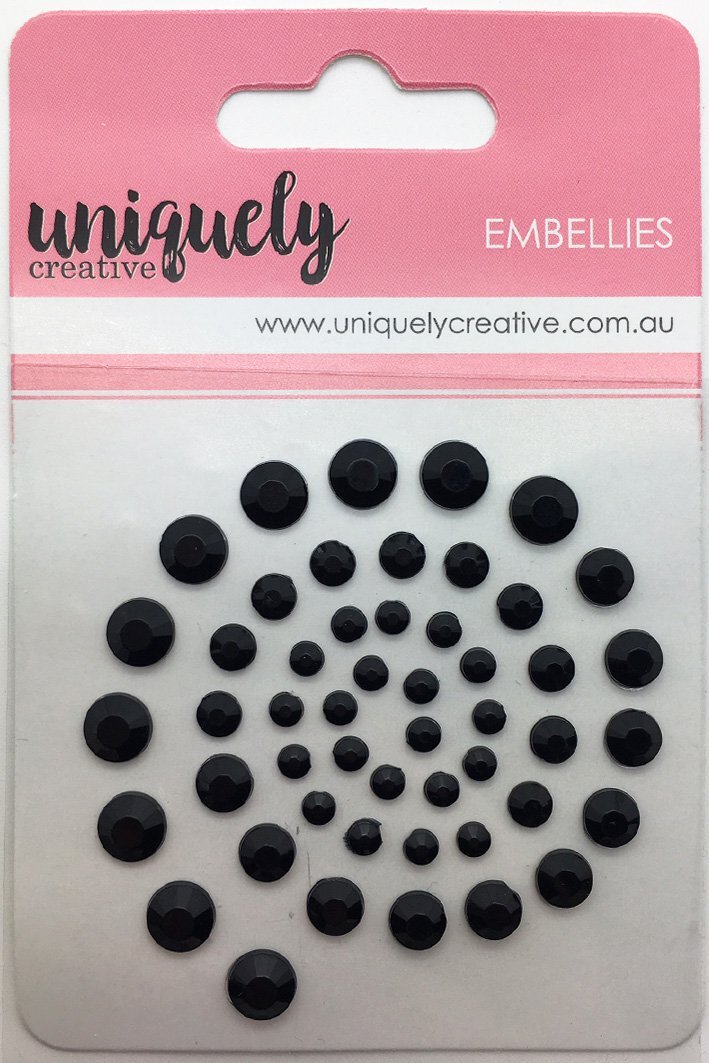 Uniquely Creative Embellishment Adhesive Black Rhinestones