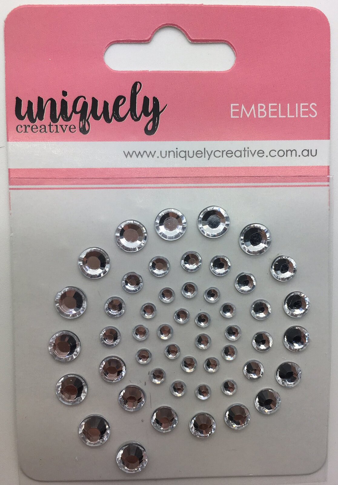 Uniquely Creative Embellishment Adhesive Silver Rhinestones
