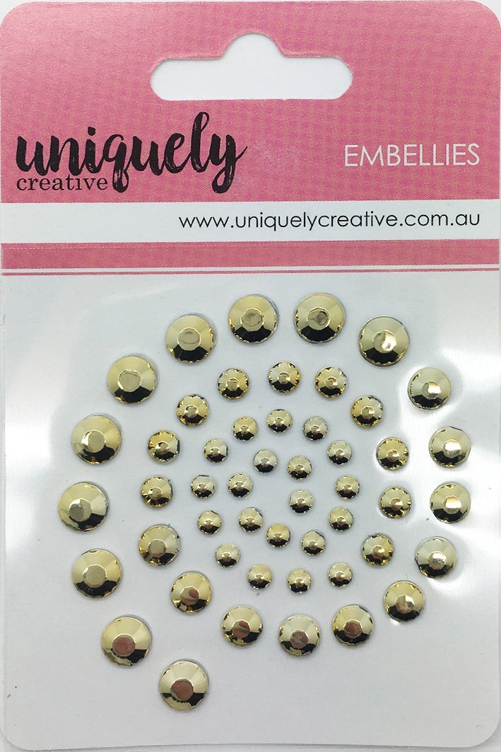 Uniquely Creative Embellishment Adhesive Gold Rhinestones