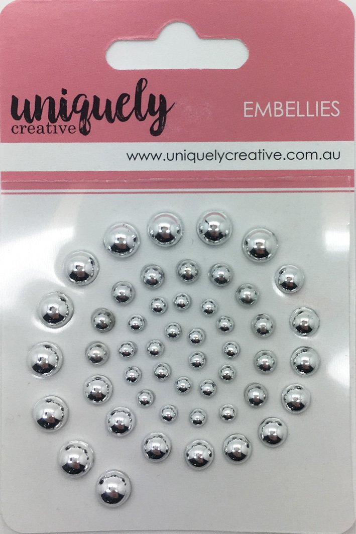 Uniquely Creative Embellishment Adhesive Silver Pearls