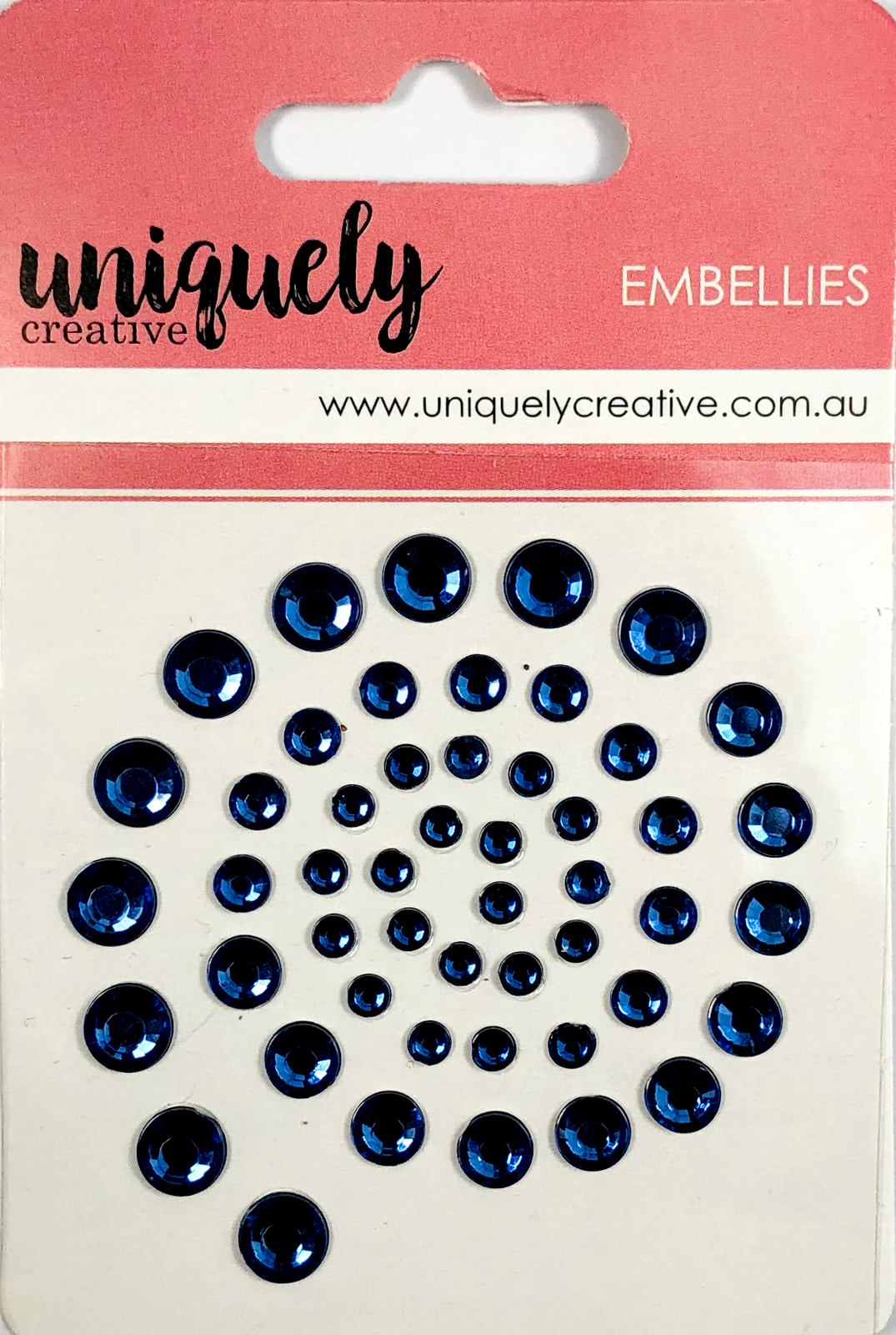 Uniquely Creative Embellishment Adhesive Navy Rhinestones