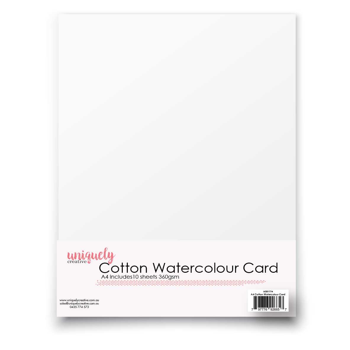 Uniquely Creative A4 Cotton Watercolour Card 360gsm X 10 Sheets