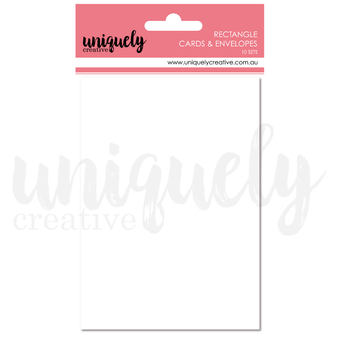 10 White Rectangle Cards 300gsm and Envelopes 10.5cm x 14.8cm