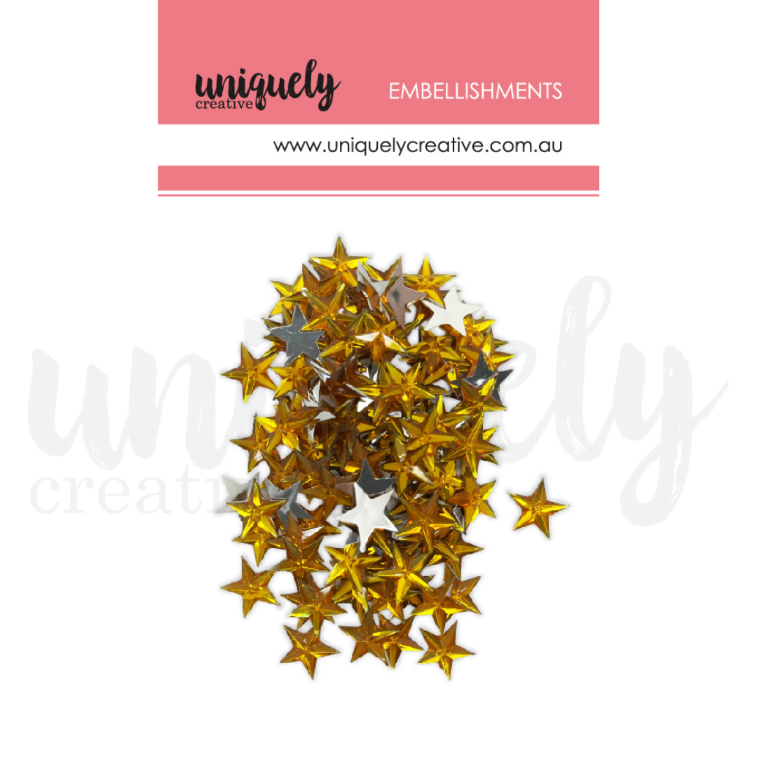 Uniquely Creative Embellishment Gold Stars 15mm 100pk