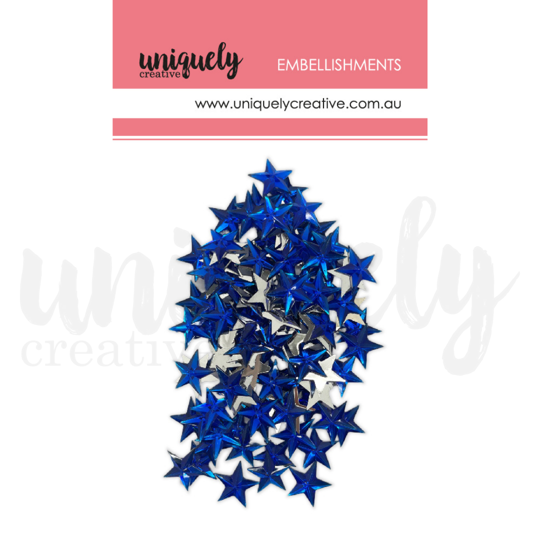 Uniquely Creative Embellishment Navy Stars 15mm 100pk