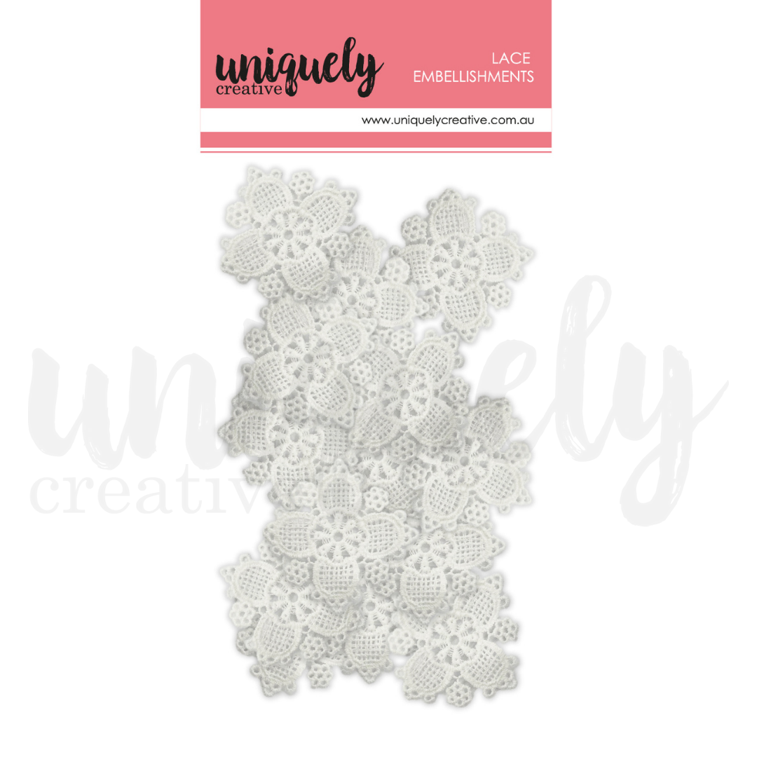 Uniquely Creative Lace Embellishments Delicate Flowers 15 Pcs