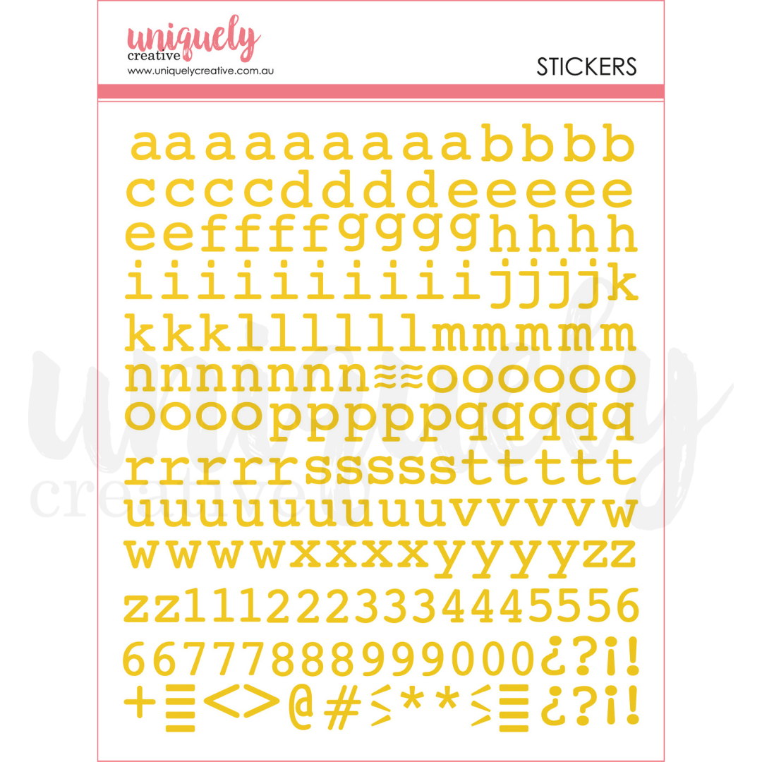Uniquely Creative Stickers Puffy Gold Alpha