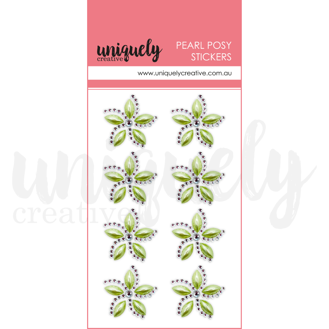Uniquely Creative Pearl Posy Stickers Green