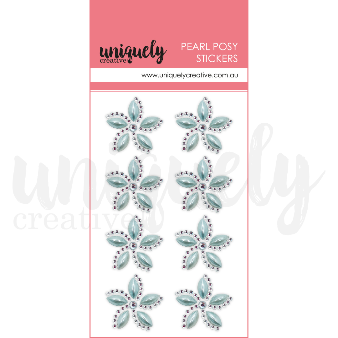 Uniquely Creative Pearl Posy Stickers Blue