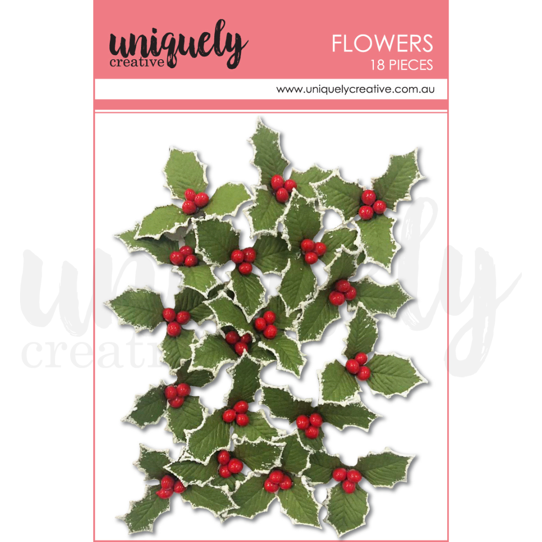 Uniquely Creative Embellishment Christmas Holly Flowers