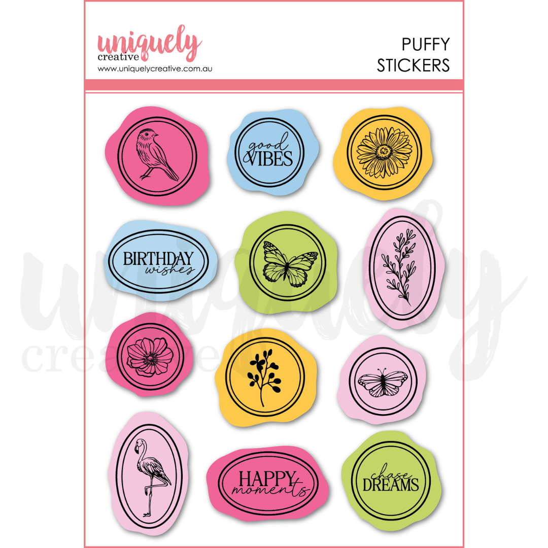 Uniquely Creative Puffy Stickers Flowering Utopia