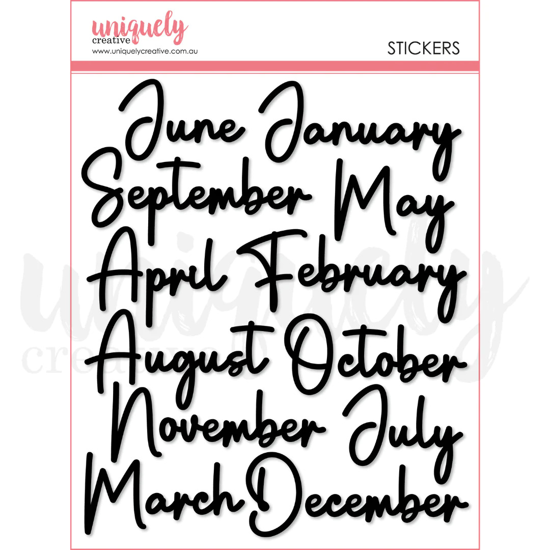 Uniquely Creative Puffy Stickers - Month