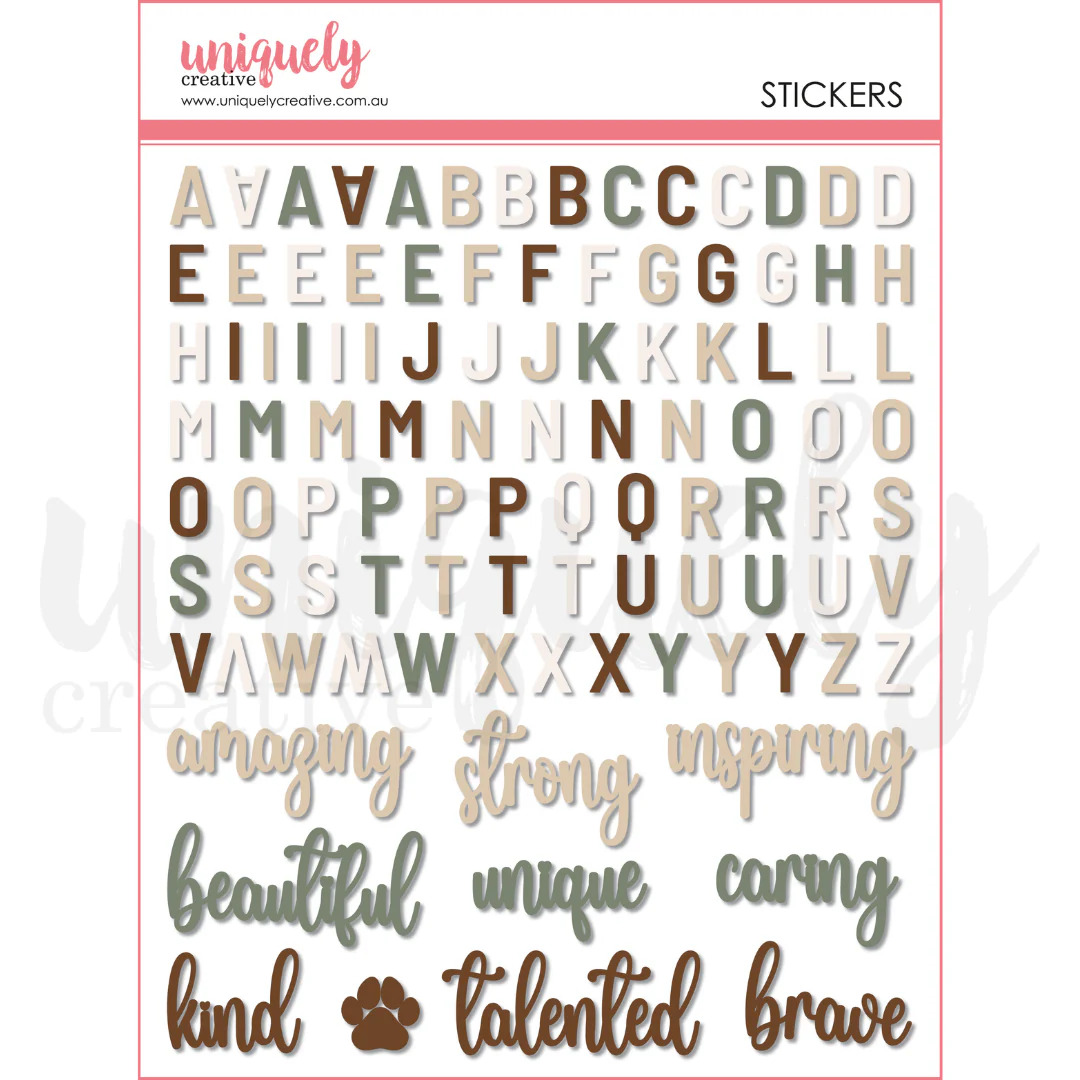 Uniquely Creative Puffy Alpha Stickers Willow & Grace