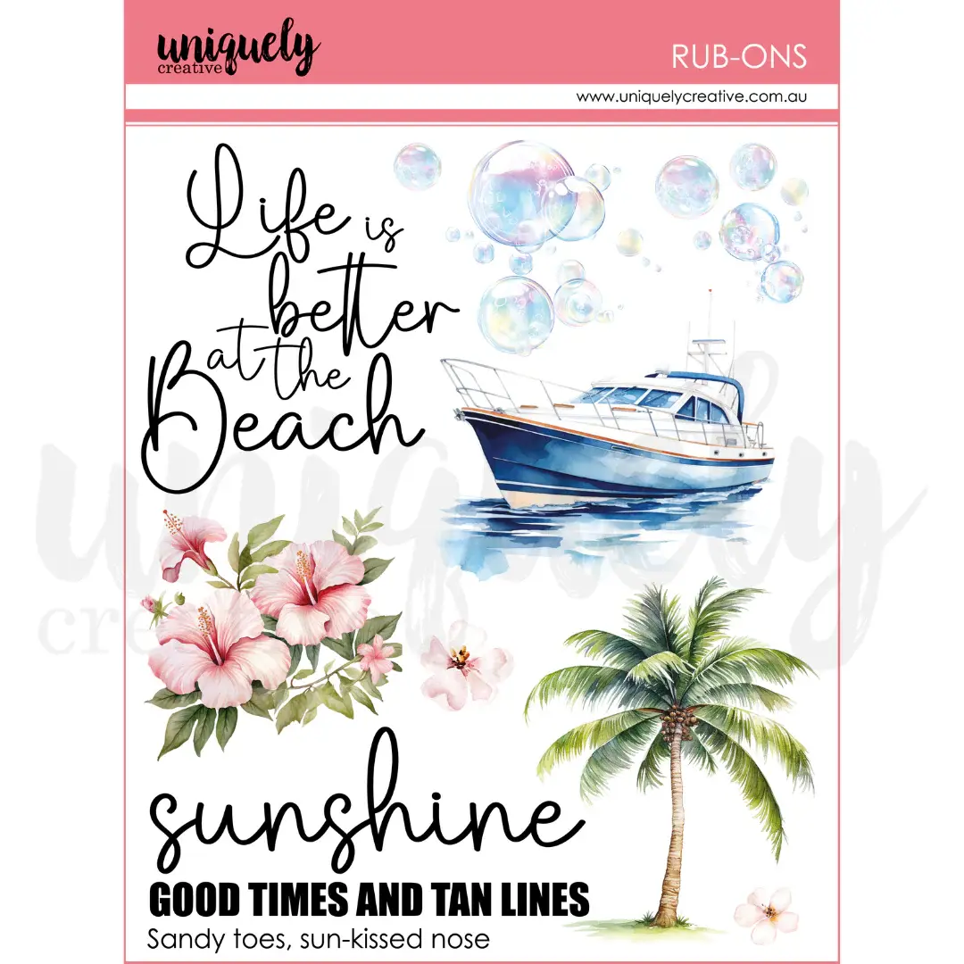 Uniquely Creative Rub Ons - Coastal Bliss