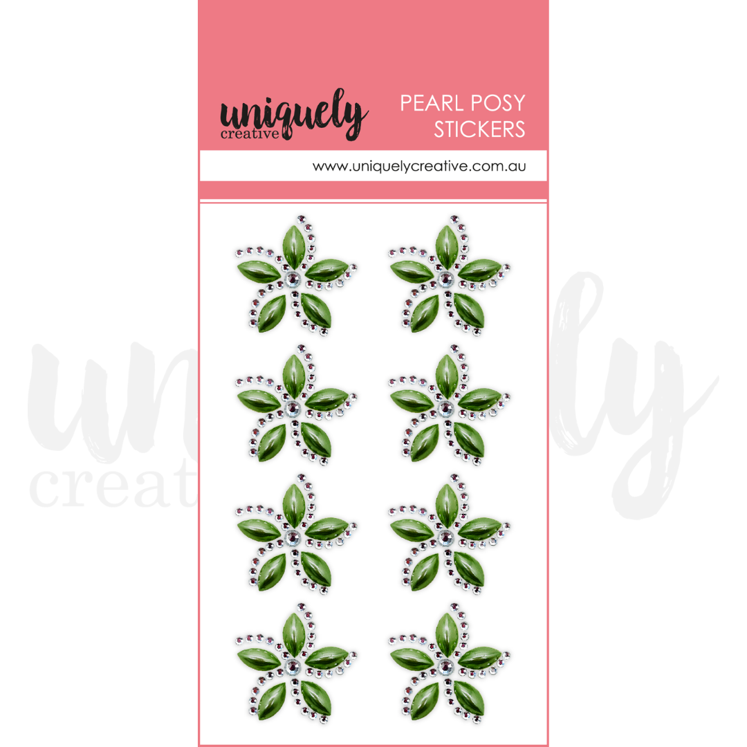 Uniquely Creative Pearl Posy Stickers Christmas Green