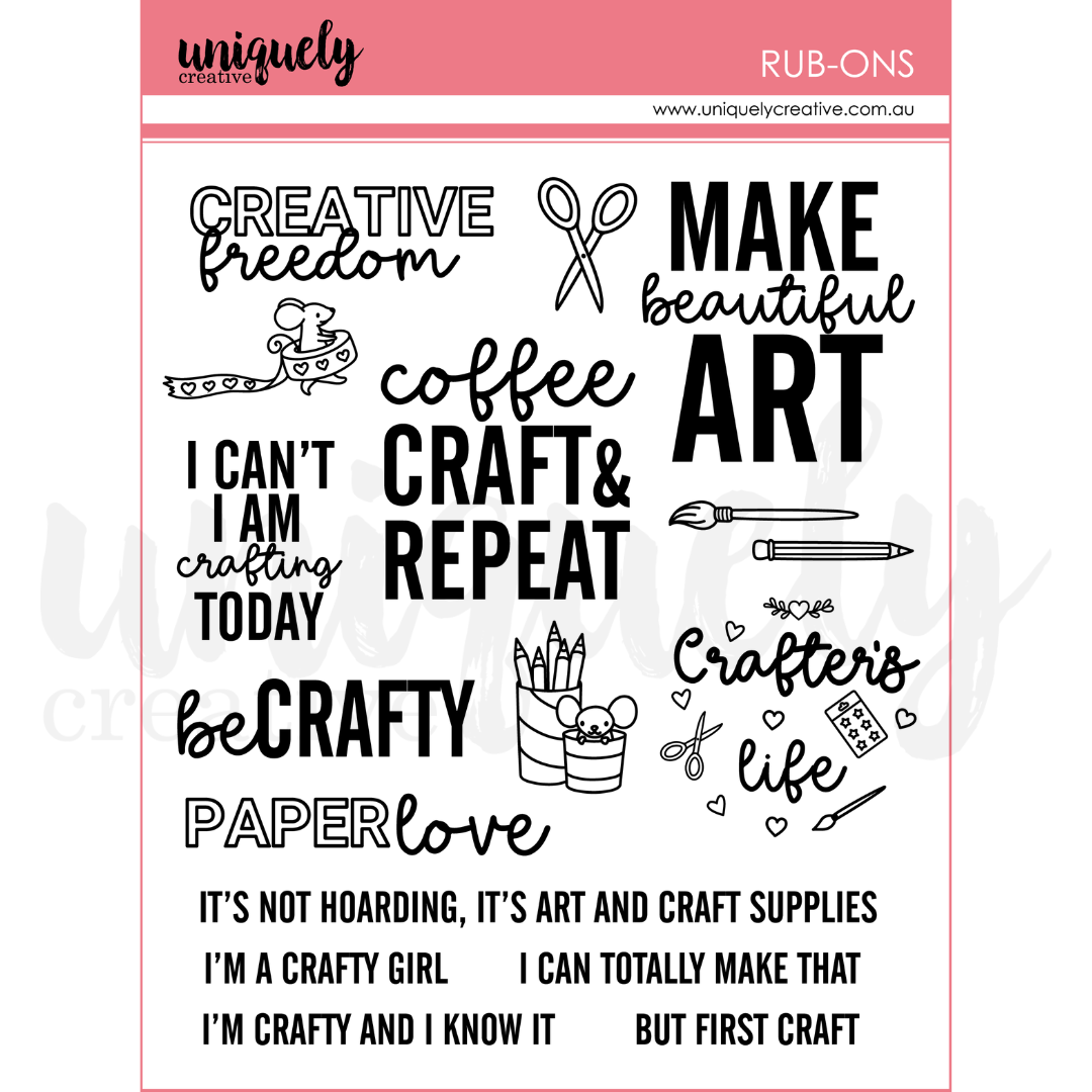 Uniquely Creative Rub Ons - Colour Crush
