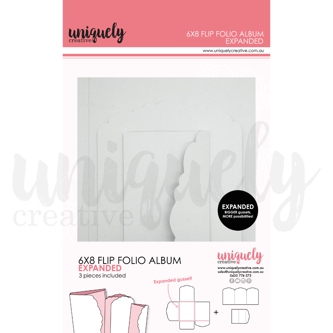Uniquely Creative 6” x 8” Flip Folio Album - White - Expanded