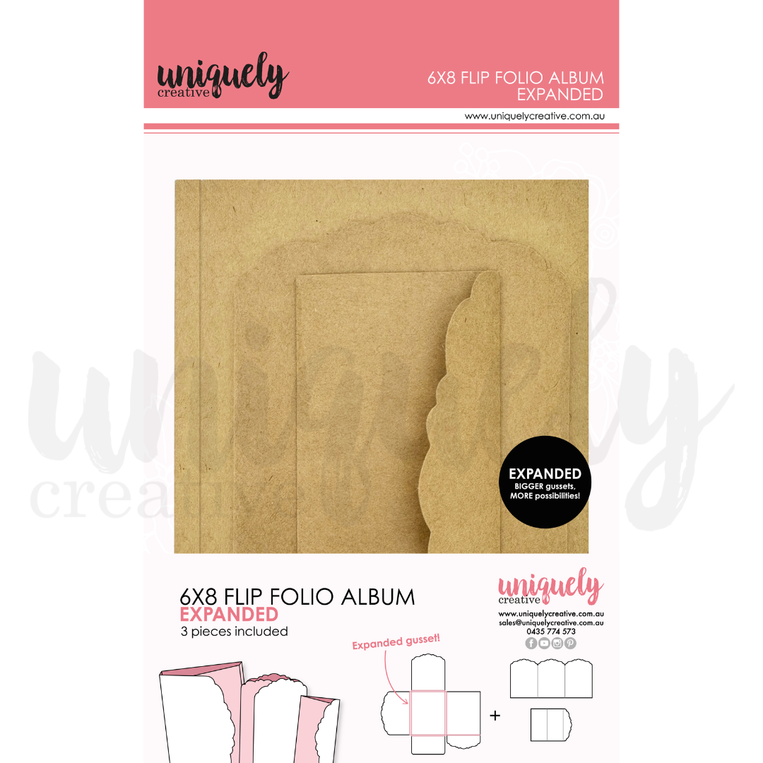 Uniquely Creative 6” x 8” Flip Folio Album - Kraft - Extended