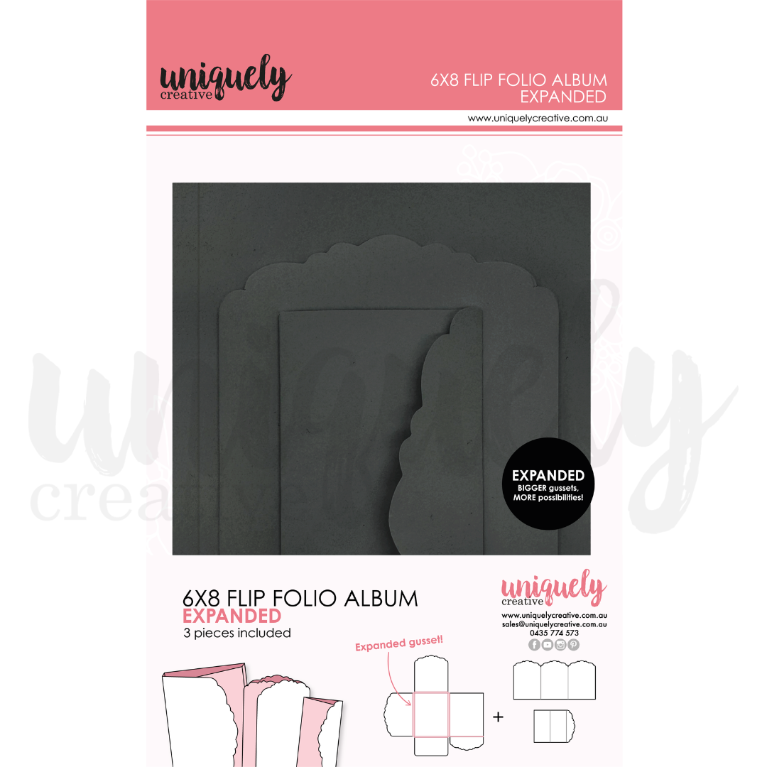 Uniquely Creative 6” x 8” Flip Folio Album - Black - Extended