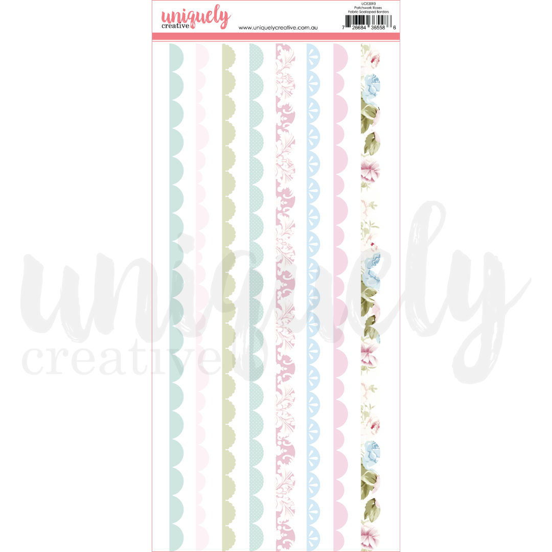 Uniquely Creative Fabric Scalloped Borders - Patchwork Roses