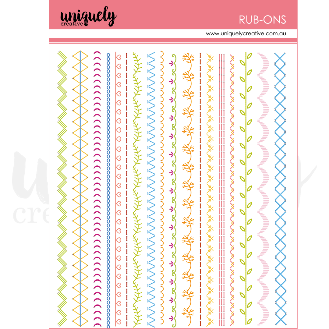 Uniquely Creative Rub Ons - Patchwork Roses