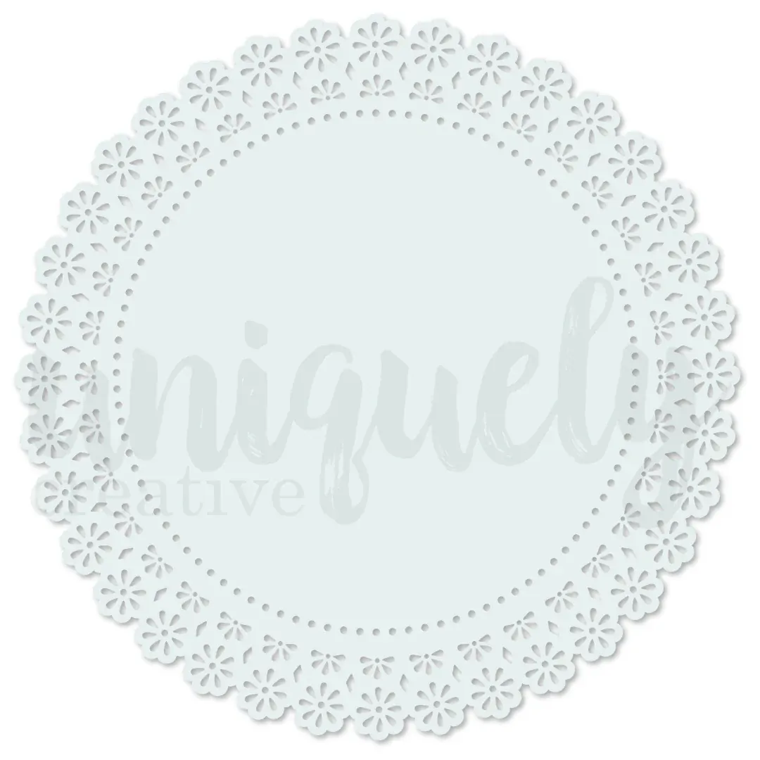 Uniquely Creative Light Blue Lacey Circle Decorative Base Layer
