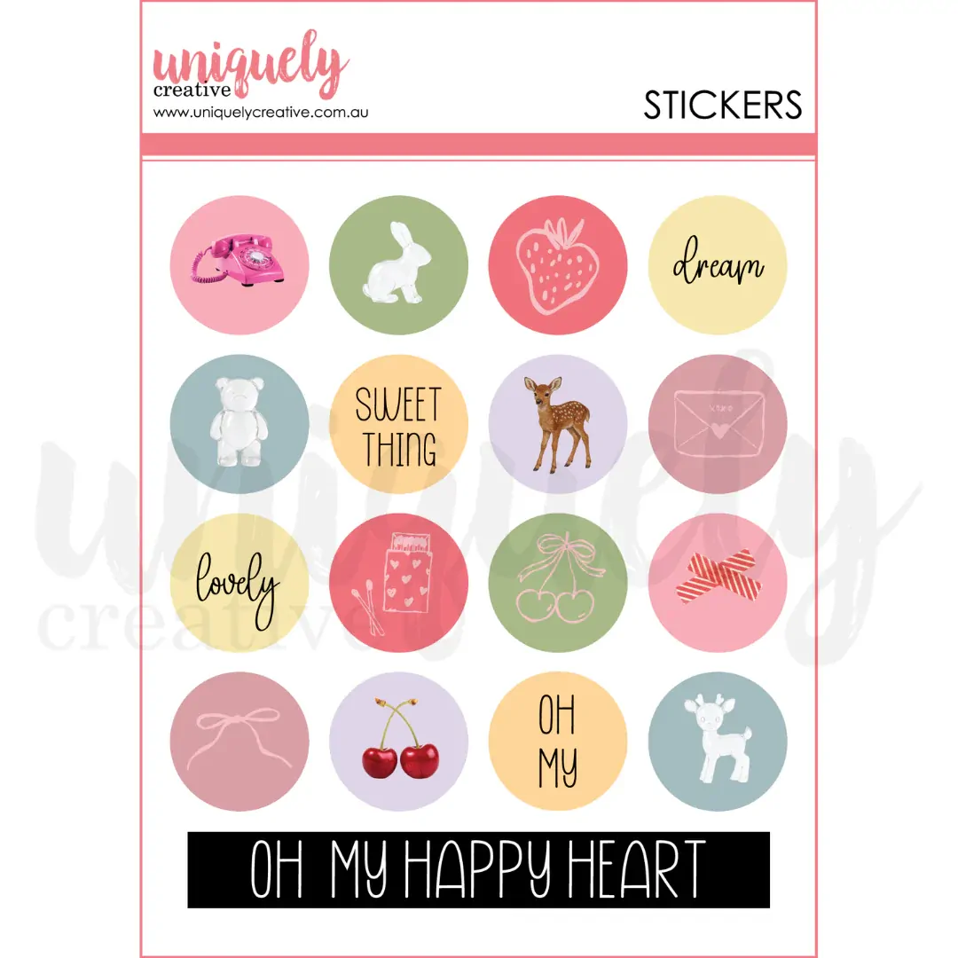 Uniquely Creative Little Happy Things Chipboard Stickers