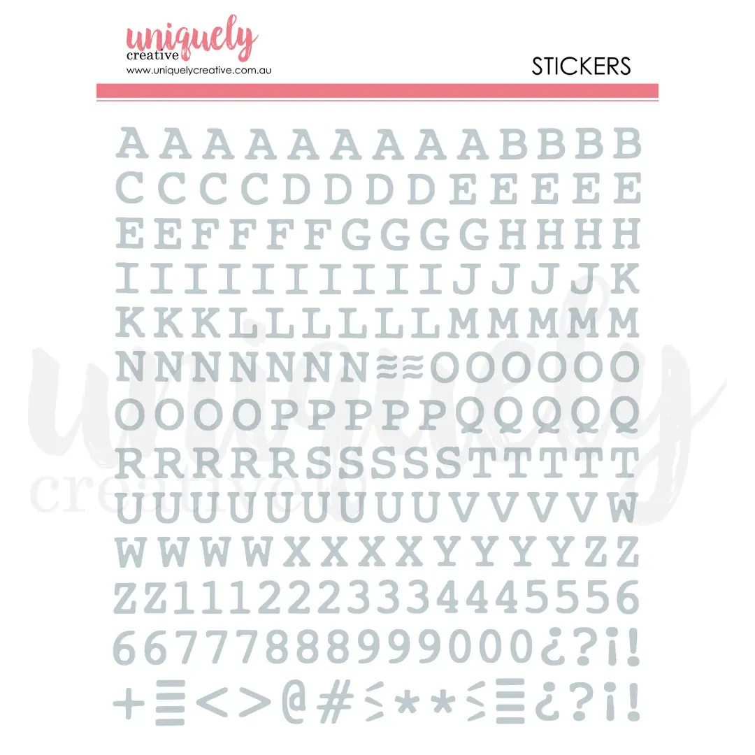 Uniquely Creative Puffy Stickers Silver Alpha Uppercase