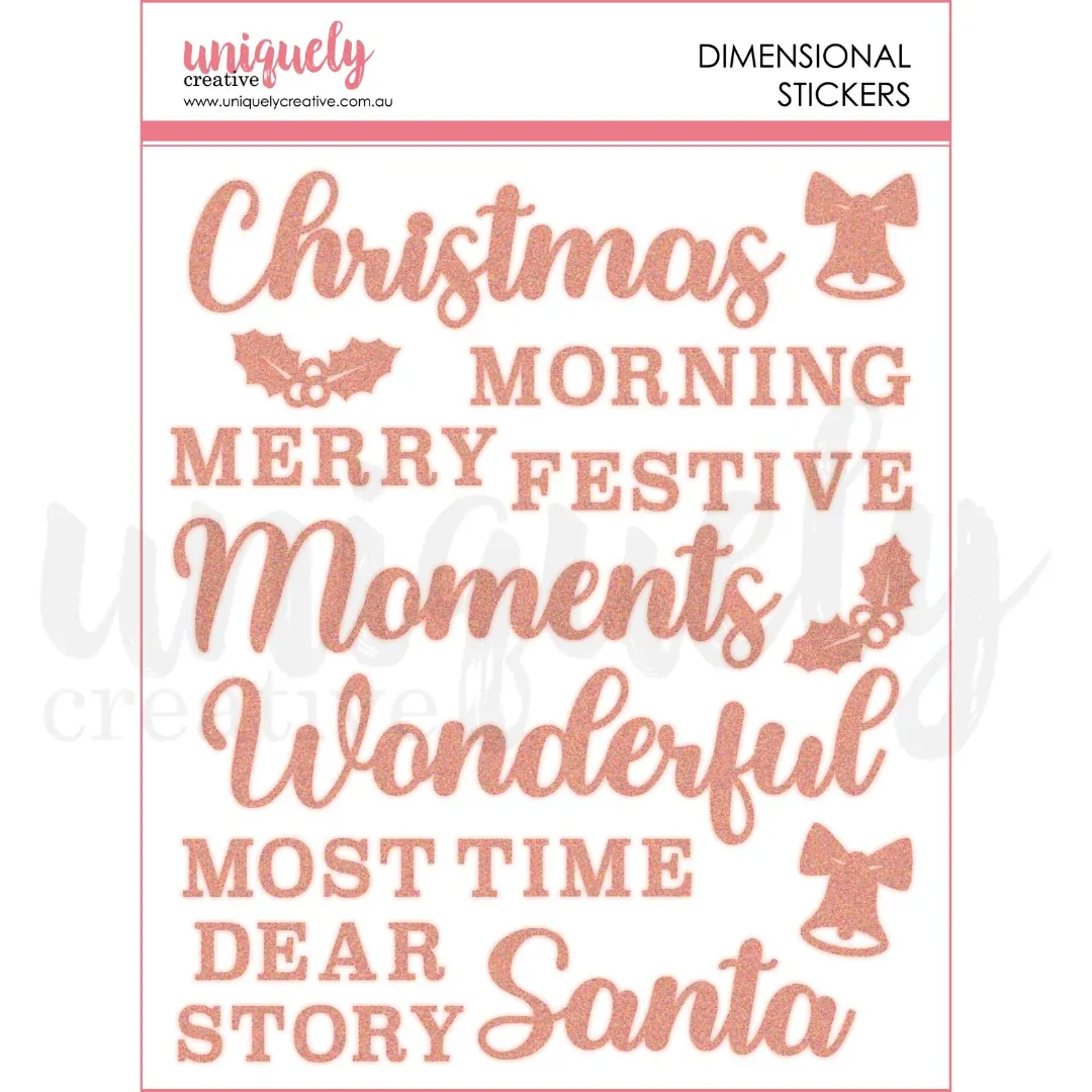 Uniquely Creative Christmas Keepsakes Glitter Dimensional Stickers