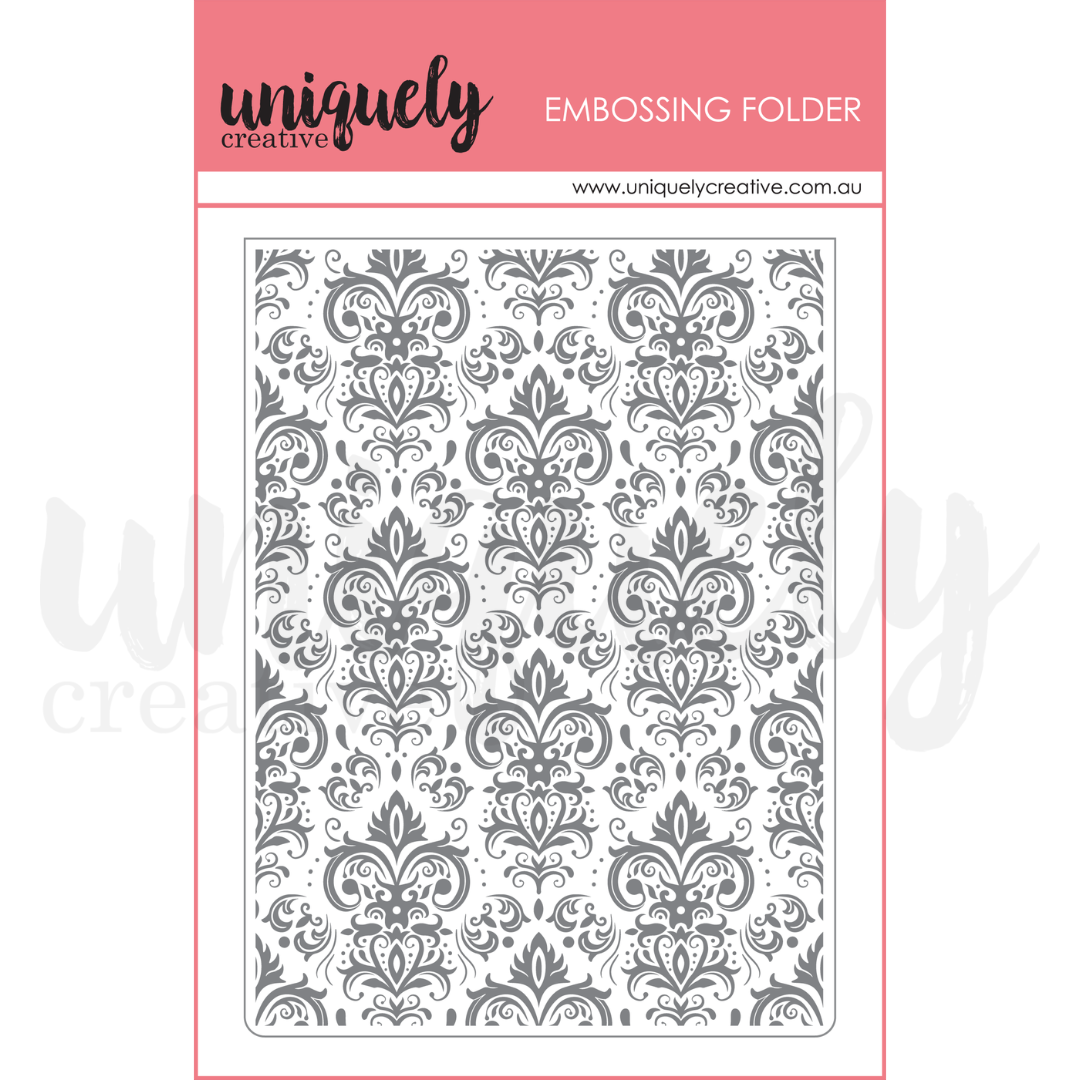 Uniquely Creative Embossing Folder Damask 10.5cm x 14.5cm
