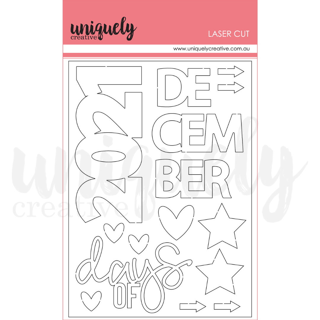 Uniquely Creative White Chipboard Laser Cut Days of December