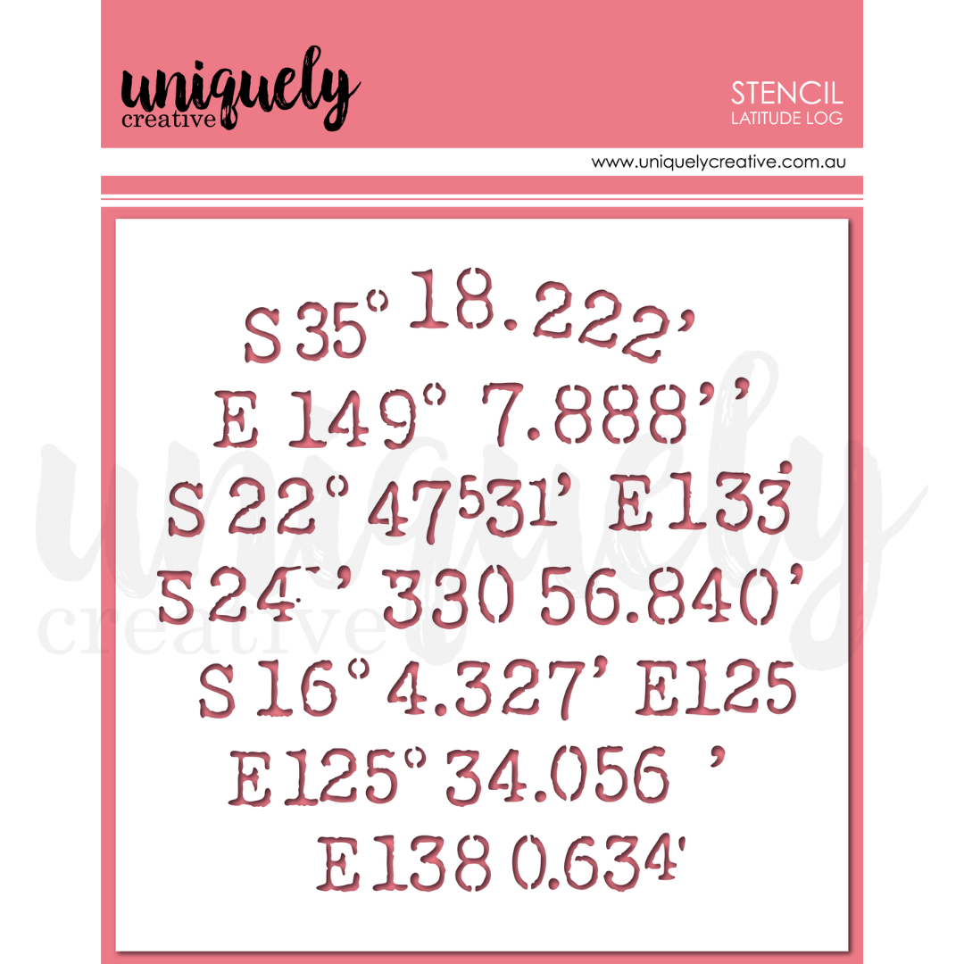 Uniquely Creative Lattitude Log Stencil